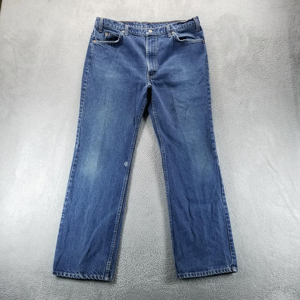 VTG Levis 517 Jeans Mens 40x32 Blue Bootcut Made in Canada 70s Orange Tab